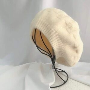 PARISIAN Solid Textured Beret Beige 100% Cotton O/S NWOT
